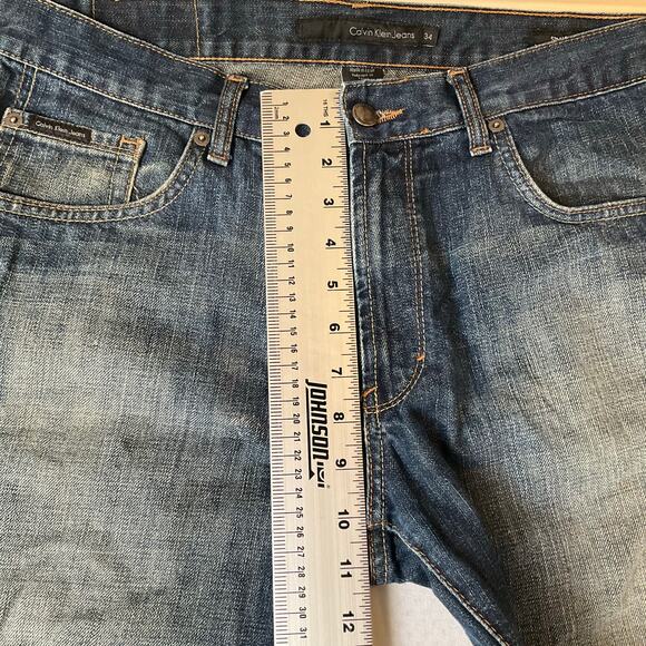 CALVIN KLEIN JEANS Men Straight Jeans size 34 Blue Mid Rise - Picture 5 of 11
